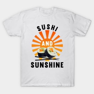 Sushi and Sunshine Sunset Beach - Summer Food T-Shirt